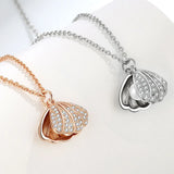 925 Silver Necklace Pearl Mussel Pendant CZ Necklaces