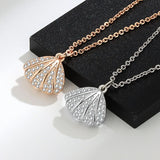 925 Silver Necklace Pearl Mussel Pendant CZ Necklaces