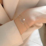 925 Silver Snake Bracelet Zircon Round Chain Jewelry Gift