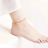 Boho Water Drop Tassel Anklets 925 Silver Ankle Chain Lady Beach Party Accessori