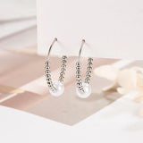 Round Pearl Earrings Women's 925 Silver Jewelry