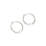Round Pearl Earrings Women's 925 Silver Jewelry