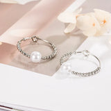 Round Pearl Earrings Women's 925 Silver Jewelry