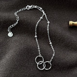 925 Silver Anklets Three Circle Foot Chain Girl Gift