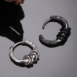 Men's Hip Hop Hoop Earrings 925 Silver