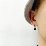 Men's Hip Hop Hoop Earrings 925 Silver