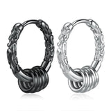 Men's Hip Hop Hoop Earrings 925 Silver