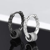Men's Hip Hop Hoop Earrings 925 Silver