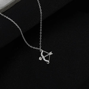 Sterling Silver Cupid Love Heart Pendant Necklace Zircon Jewelry Gift