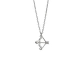 Sterling Silver Cupid Love Heart Pendant Necklace Zircon Jewelry Gift