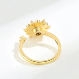 Romantic 925 Silver Pearl Zircon Flower Ring for Women