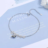 925 Silver Anklet Women Rose Coin Bell Ankles Jewelry Girl Gift