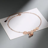 925 Silver Anklet Women Rose Coin Bell Ankles Jewelry Girl Gift
