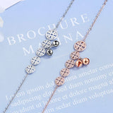 925 Silver Anklet Women Rose Coin Bell Ankles Jewelry Girl Gift