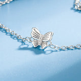 Double Layer Butterfly Bangle 925 Silver Bracelet Lady Birthday Present