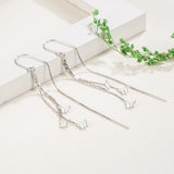Butterfly Ear Line 925 Silver Long Earrings for Women Party