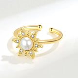 925 Silver Creative Pearl Zircon Ring for Women