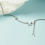 925 Silver Butterfly Anklet Tassel Beach Accessory