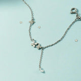 925 Silver Butterfly Anklet Tassel Beach Accessory