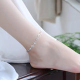 925 Silver Heart to Heart Anklets for Women