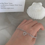 925 Silver Anklets Zircon Heart Foot Chain Jewelry
