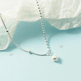 925 Silver Anklet Splicing Chain Pearl Foot Jewelry Beach Party