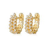 925 Silver Zircon Leaf Earrings for Women Party