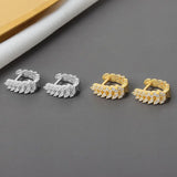 925 Silver Zircon Leaf Earrings for Women Party