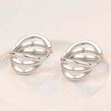 925 Silver Earrings Glossy Three Sides Ear Buckle Lady Jewelry Gift
