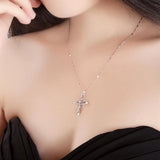 925 Silver Necklaces Love Heart Cross Pendant Jewelry Girl Accessories