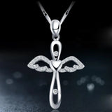 925 Silver Necklaces Love Heart Cross Pendant Jewelry Girl Accessories