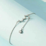 925 Silver Big Dipper Zircon Star Tassel Anklet Women