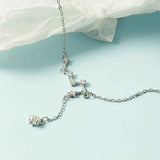 925 Silver Big Dipper Zircon Star Tassel Anklet Women