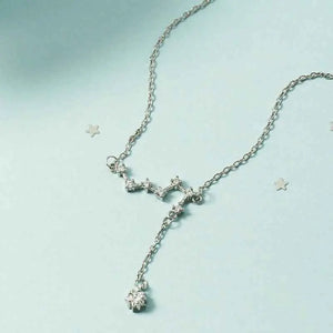 925 Silver Big Dipper Zircon Star Tassel Anklet Women