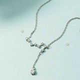 925 Silver Big Dipper Zircon Star Tassel Anklet Women