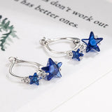 Stars Hoop Earrings For Women 925 Silver Earring Jewelry