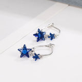 Stars Hoop Earrings For Women 925 Silver Earring Jewelry