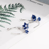 Stars Hoop Earrings For Women 925 Silver Earring Jewelry