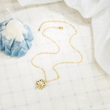 Four-leaf Clover Pearl Zircon Necklace 925 Silver