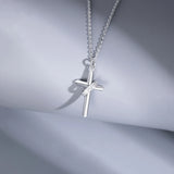 Men's 925 Sterling Silver Cross Pendant Necklace