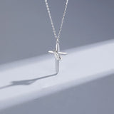 Men's 925 Sterling Silver Cross Pendant Necklace