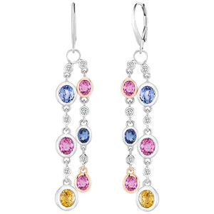 Crystal Tassel Earrings 925 Sterling Silver Lady Party Accessories