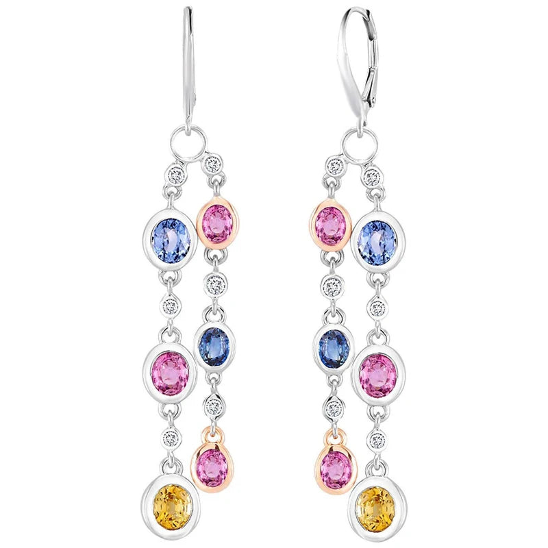 Crystal Tassel Earrings 925 Sterling Silver Lady Party Accessories