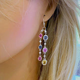 Crystal Tassel Earrings 925 Sterling Silver Lady Party Accessories
