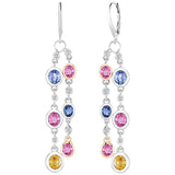 Crystal Tassel Earrings 925 Sterling Silver Lady Party Accessories