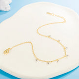 Zircon Tassel Anklet S925 Silver Foot Jewelry Lady Party Accessories