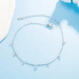 Zircon Tassel Anklet S925 Silver Foot Jewelry Lady Party Accessories