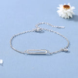 S925 Silver Zircon Geometric Oval Bracelet Jewelry