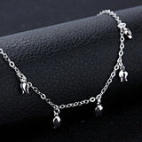 Female Cute 925 Sterling Silver Rose Flower Anklet For Women Gift