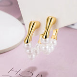 French Circled Pearl Earrings 925 Sterling Silver Ear Buckles